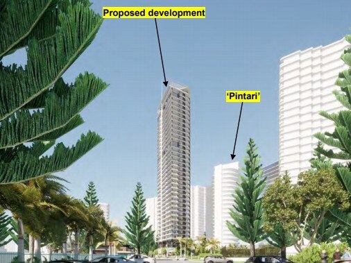 View of the planned 39-level Main Beach Parade tower on the Gold Coast.