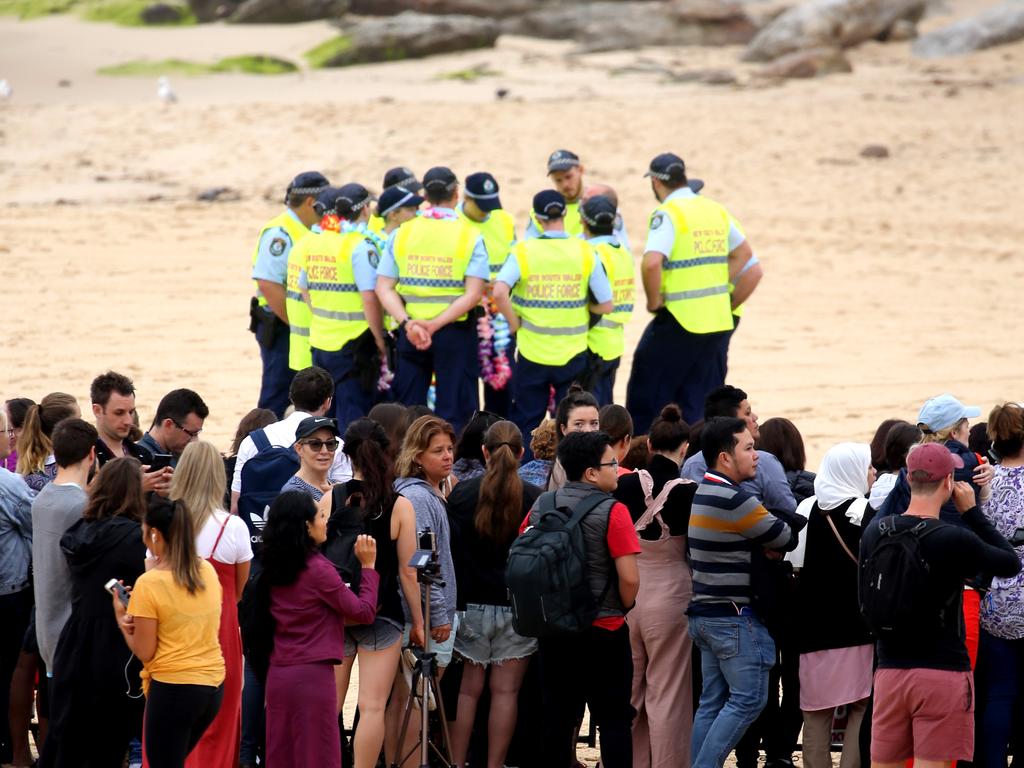 Foggy start at Bondi for the royal visit , small crowds about. Picture: John Grainger