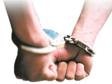 Man on the chair in Handcuffs. Rear view and Closeup ,Men criminal in handcuffs arrested for crimes. With hands in back,boy prison shackle in the jail violence concept. Picture: Istock