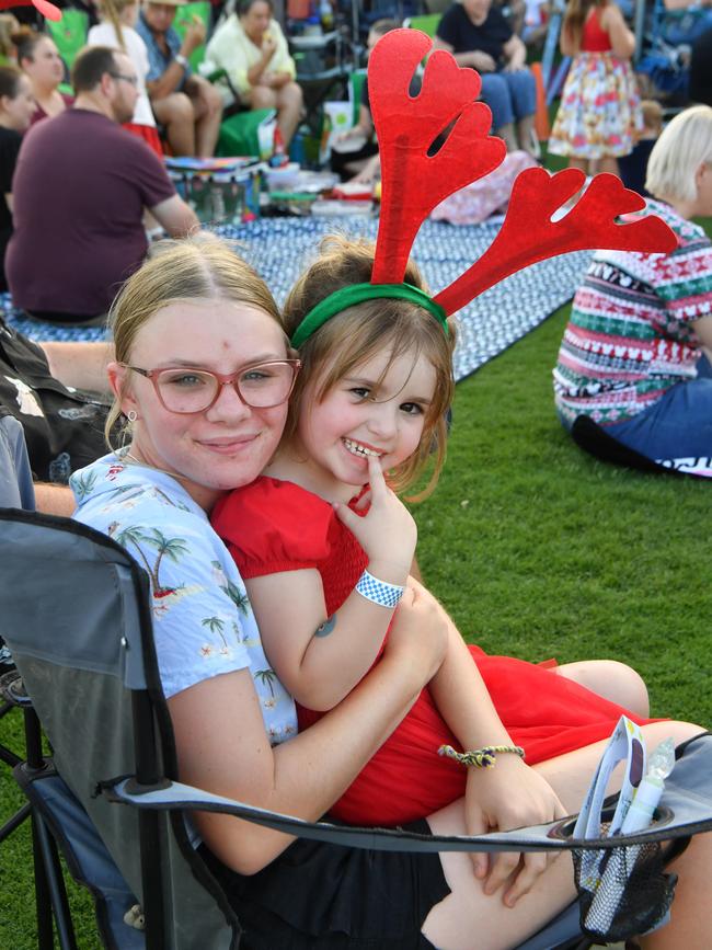 Carols by Candlelight at Riverway 2022. Nakisha Byles and Abigail Daniels, 4. Picture: Evan Morgan