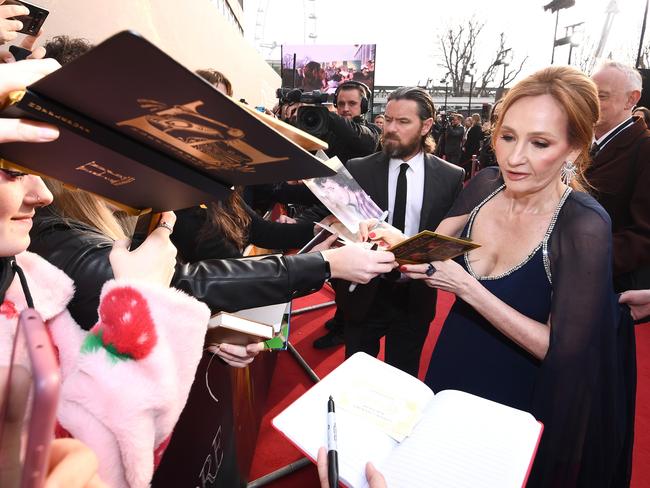 Harry Potter author JK Rowling’s controversial stance on transgender issues has inspired activists to burn her books. Picture: Jeff Spicer/Getty Images for Warner Bros