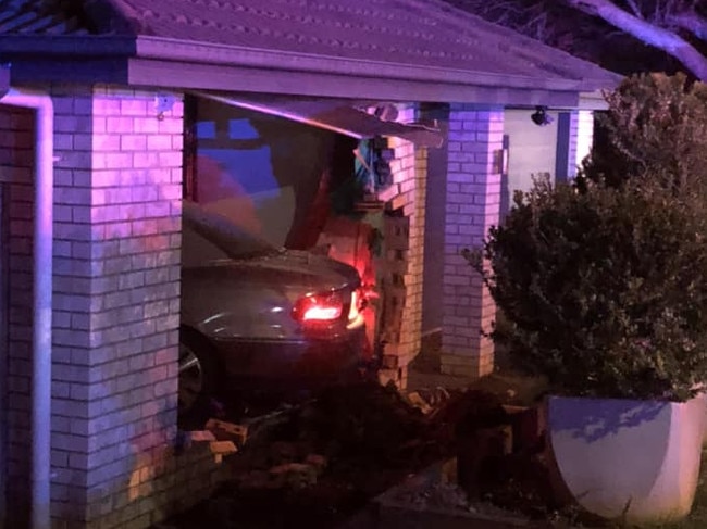 The entire vehicle went through the wall.