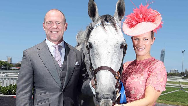 Mike Tindall and Zara Phillips with Pepper. Picture: Richard Gosling