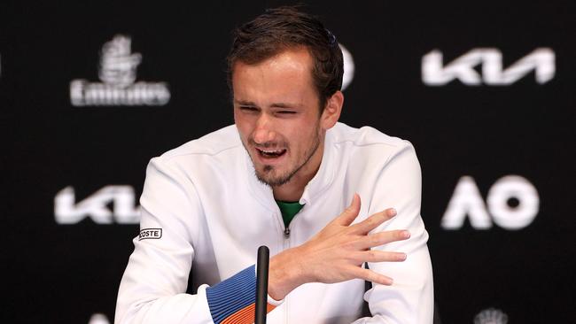 Daniil Medvedev after last year’s final. Picture: Martin Keep/AFP