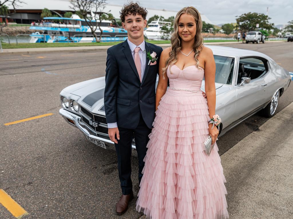 CLASS OF 2024: St Patrick's College Townsville school formal. Year 12 student Ma'Tahlia Waller with Klay Graham.