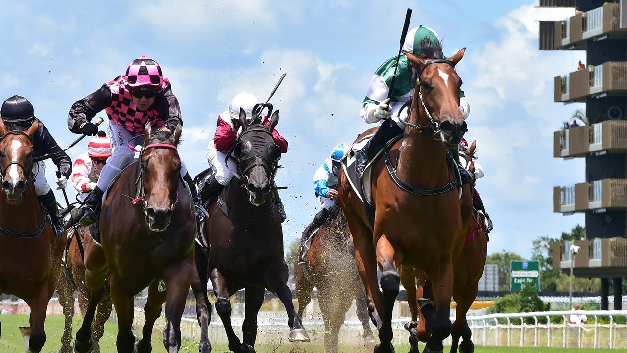 Sunrays races away to win at Doomben. Picture: Grant Peters/Trackside Photography