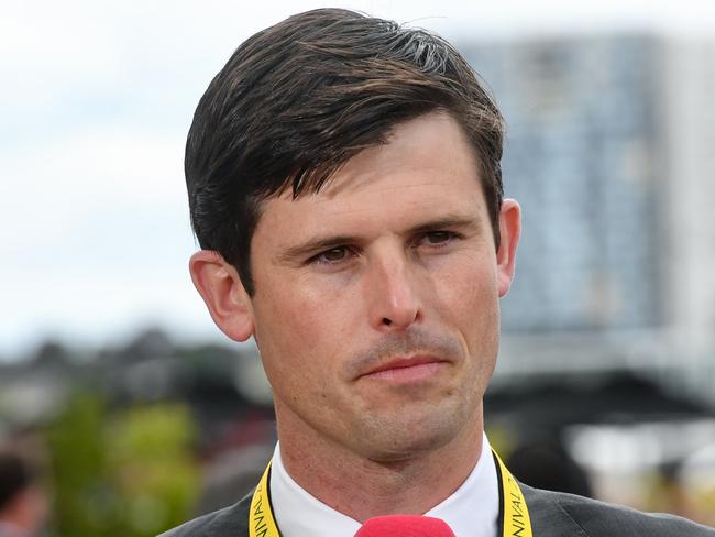 James Cummings after Colette won the TAB Empire Rose Stakes at Flemington Racecourse on October 30, 2021 in Flemington, Australia. (Brett Holburt/Racing Photos via Getty Images)