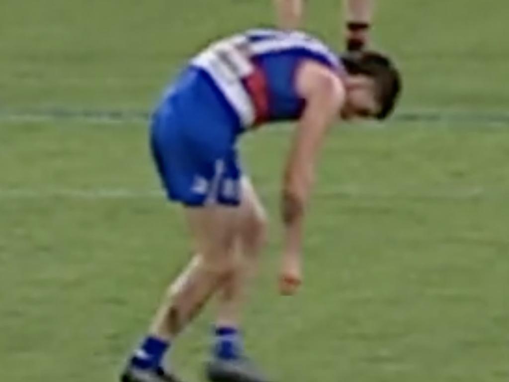 Liberatore had a scary collapse against the Bombers earlier this year. 7AFL