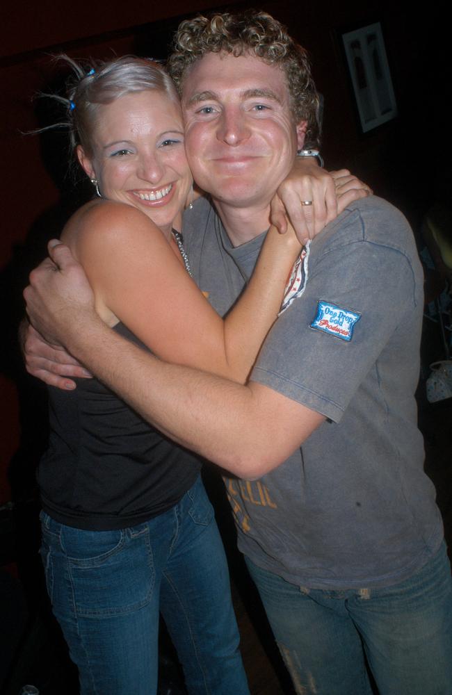 Melinda Arnold with brother Josh Arnold enjoy their night a Vibes nightclub in September 2004. Picture: Sharyn Rosewarne.