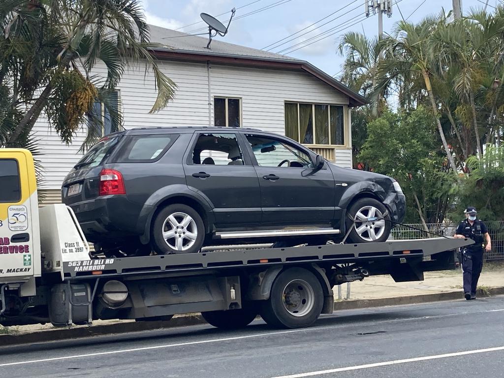 The incident closed Nebo and Bridge Rd for about 20 minutes while a tow truck was called and debris was cleared from the scene. Picture: Madeleine Graham