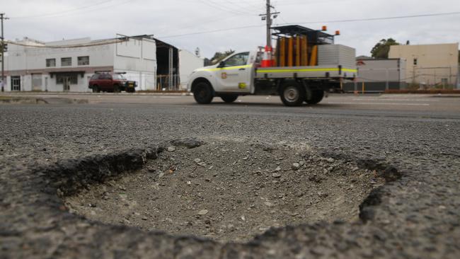 Pothole, Rockdale Street, Rockdale. Picture: John Appleyard