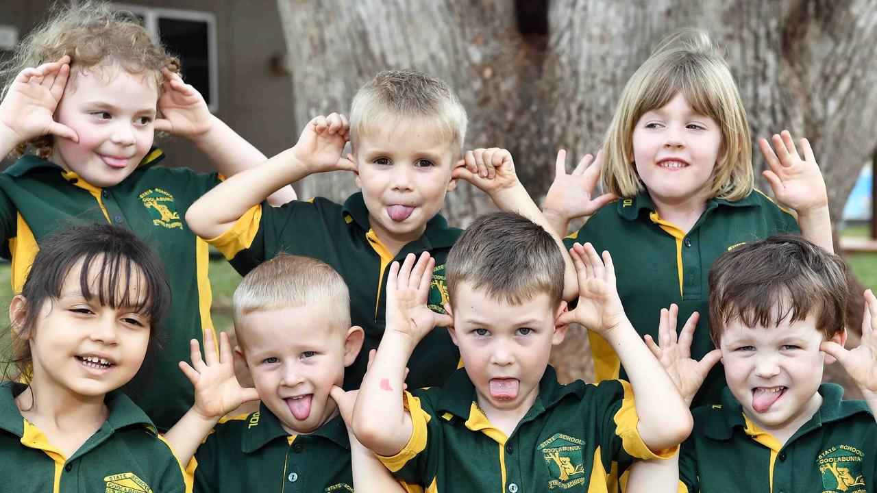 My First Year: Coolabunia State School Prep Diamonds, (back) Jean, Nathan, Wyatt, Matilda. (front) Nikalus, Meadow, Logan, Beau, Eli. Picture: Patrick Woods.