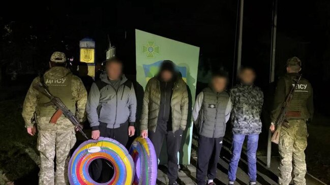 Border guards detained people who were going to swim across the Tisza on inflatables. Picture: The Times