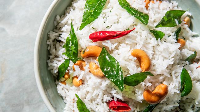 Cashew rice with curry leaves by Lennox Hastie. Picture: Nikki To