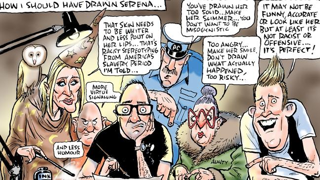 Mark Knight takes some feedback after a cartoon of Serena Williams on court dummy spit drew criticism.