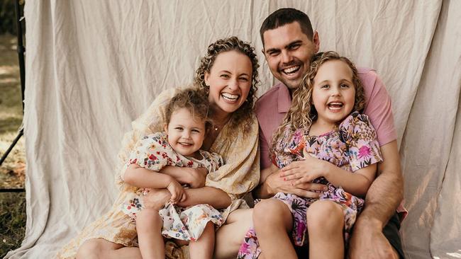 Hannah and Andrew Pringle with their daughters Millie and Ruby (right) who died earlier this year.