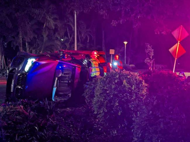 BMW crashes on the Esplanade between Esplanade and McKenzie Street. Picture: Supplied.