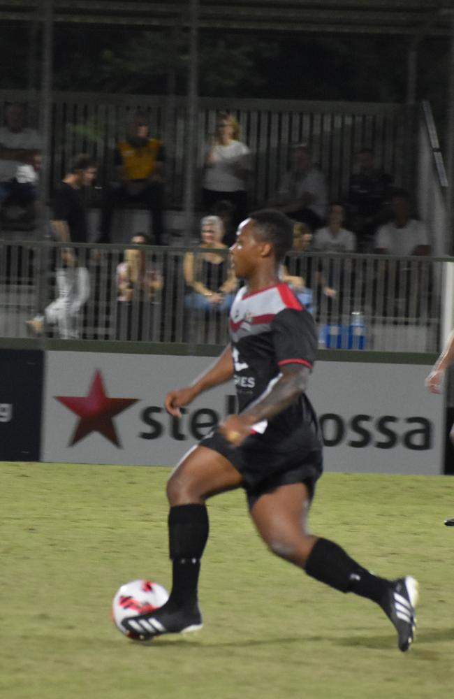 Jean-Delores Tuyishime in Magpies Crusaders v Sunshine Coast Fire in the FQPL1 at Sologinkin Oval. Saturday, March 19, 2022. Picture: Tara Miko
