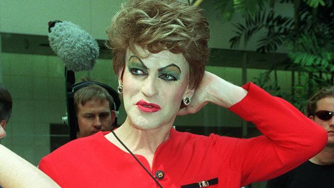 Iconic character ... Pauline Pantsdown was the popular parody of Pauline Hanson, who had a hit single and even ran for the Senate.