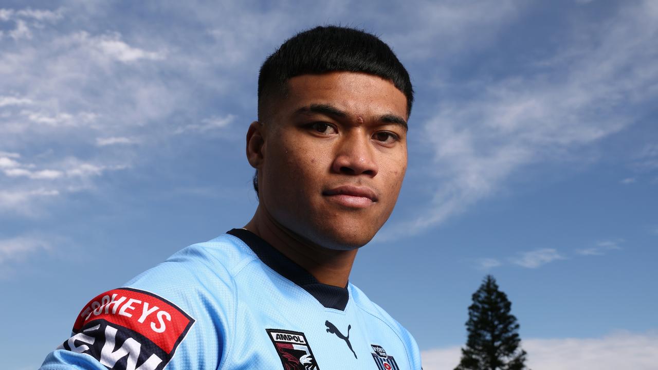 SYDNEY, AUSTRALIA – MAY 30: Brian To'o poses during a New South Wales Blues State of Origin squad Media Opportunity at Crowne Plaza Coogee on May 30, 2022 in Sydney, Australia. (Photo by Mark Metcalfe/Getty Images)