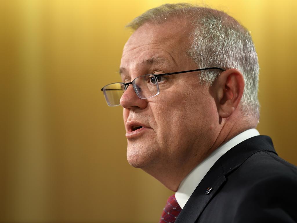 SYDNEY, AUSTRALIA - NCA NewsWire Photos SEPTEMBER, 18, 2020: PrIme Minister Scott Morrison speaks to media in Sydney. Picture: NCA NewsWire/Joel Carrett