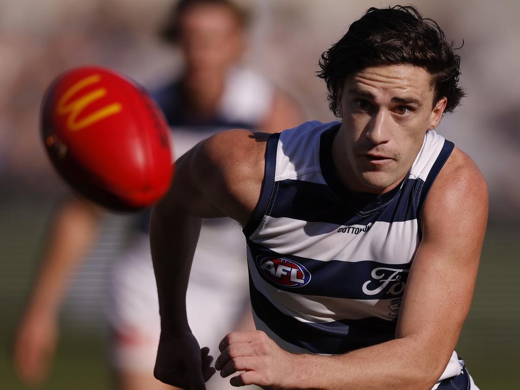 Geelong’s Gryan Miers would be one of the first players picked in an All-Australian side today, according to Mick McGuane. Picture: Michael Klein