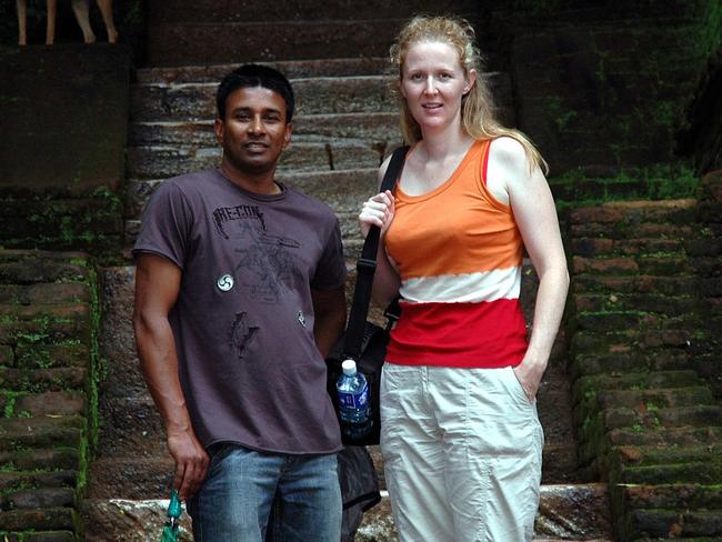 Ayles (nee Roberts) with Sujeewa Kamalasuriya in Sri Lanka.