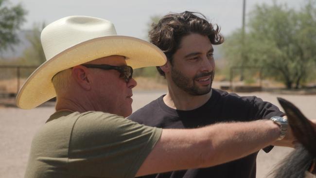 Jerry Sheridan (left) who is standing for election to be sheriff with Dateline’s Darren Mara. Picture: SBS Dateline