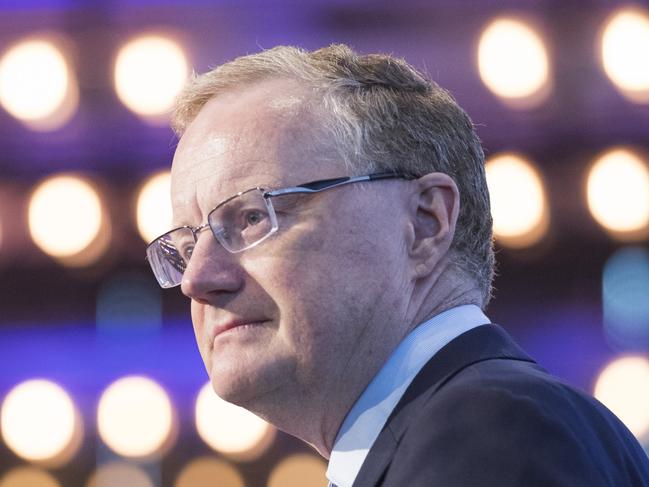 Philip Lowe, governor of the Reserve Bank of Australia (RBA), during the AFR Business Summit in Sydney, Australia, on Wednesday, March 9, 2022. An interest rate rise in Australia later this year is "plausible," LoweÃÂ said, as Russia's invasion of Ukraine creates a new supply shock that will prolong a period of elevated inflation. Photographer: Brent Lewin/Bloomberg via Getty Images