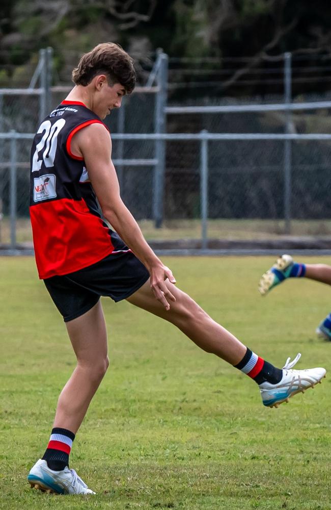 Zahn Bugeja played a starring role for the Saints, booting four goals in the match including three in the first quarter. Picture: Daniel McLean