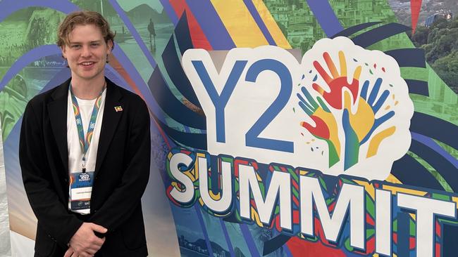 Connor Wright at the Y20 Summit in Rio de Janerio. Picture: Supplied