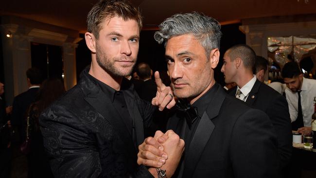 Director Taika Waititi with Thor star Chris Hemsworth. Picture: Matt Winkelmeyer/Getty Images