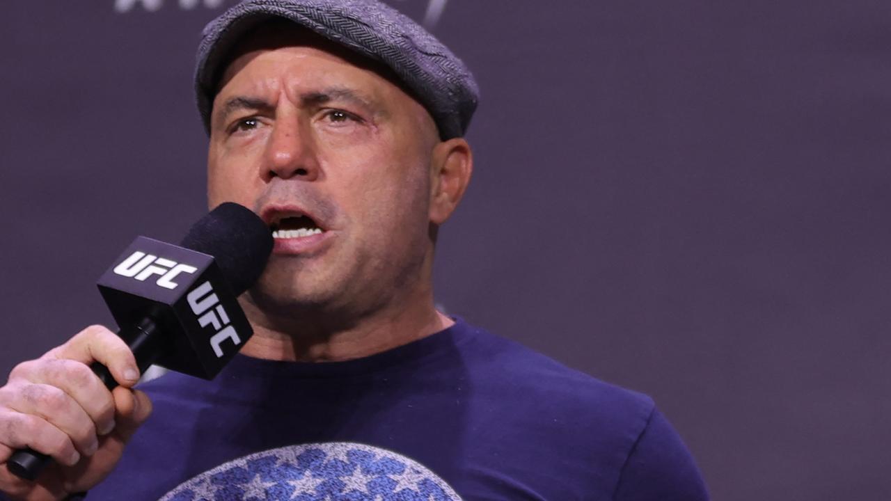 Rogan called the N-word a “very unusual word” in his response to the viral clip of him using it repeatedly. Picture: AFP.