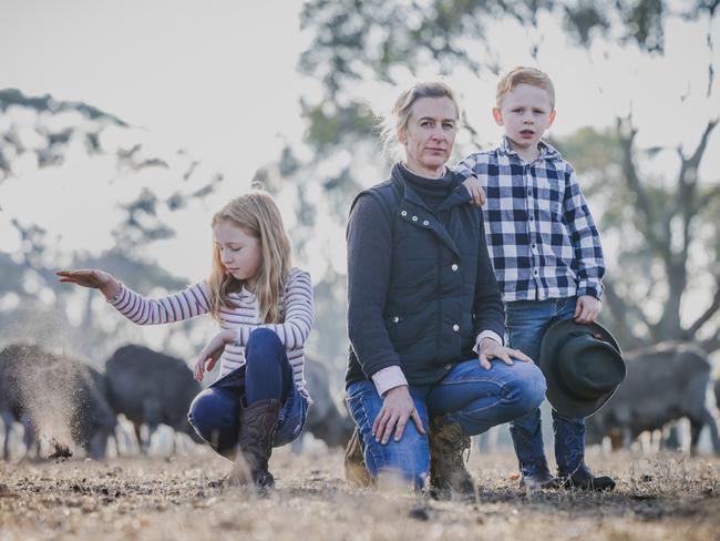 April, Lilah & Benjamin Klob from Hamilton. Picture: Nicole Cleary
