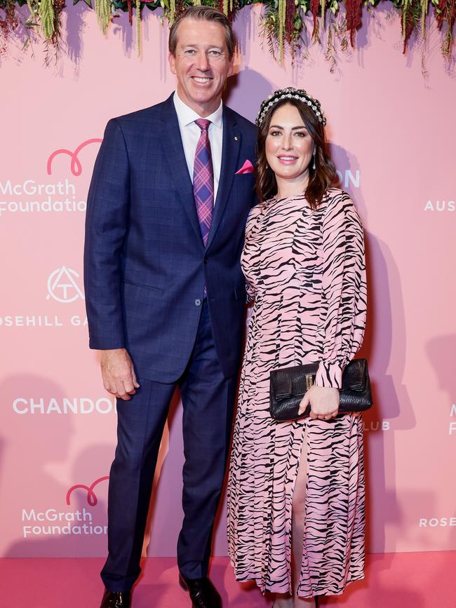 Glenn McGrath and Sara Leonardi-McGrath attended the fundraiser. Picture: Hanna Lassen/Getty Images for Australian Turf Club