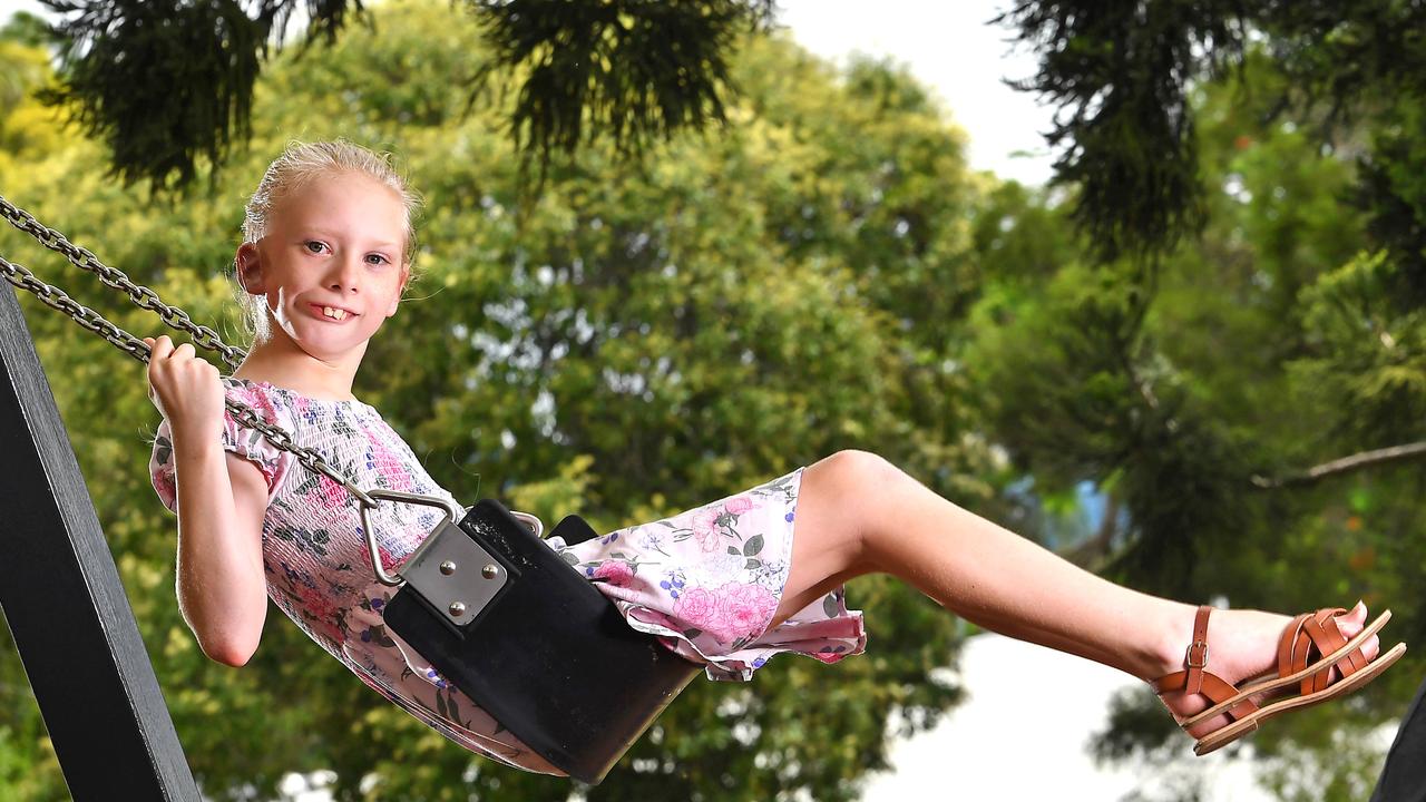 Grace Smart starts Year 6 with an ear 3D printed just for her. Picture: John Gass