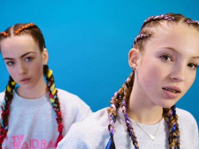 Lila Grace (right) is the new face of Braid Bar — seen with Stella Jones, the daughter of The Clash rocker Mick. Picture: Supplied
