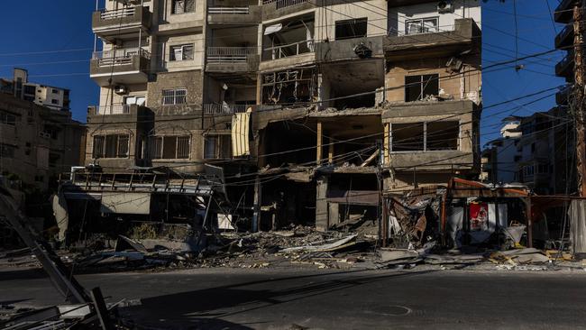 A building is damaged after an Israeli strike in Tyre, Lebanon. Picture: Getty