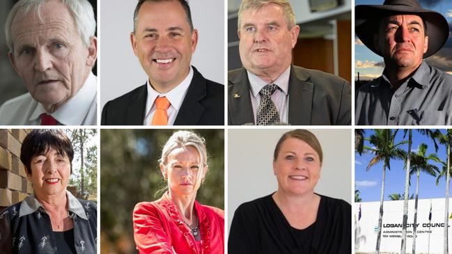 Former councillors (clockwise from top left) Russell Lutton, Steve Swenson, Laurie Smith, Phil Pidgeon, Jennie Breene, Trevina Schwarz and Cherie Dalley.