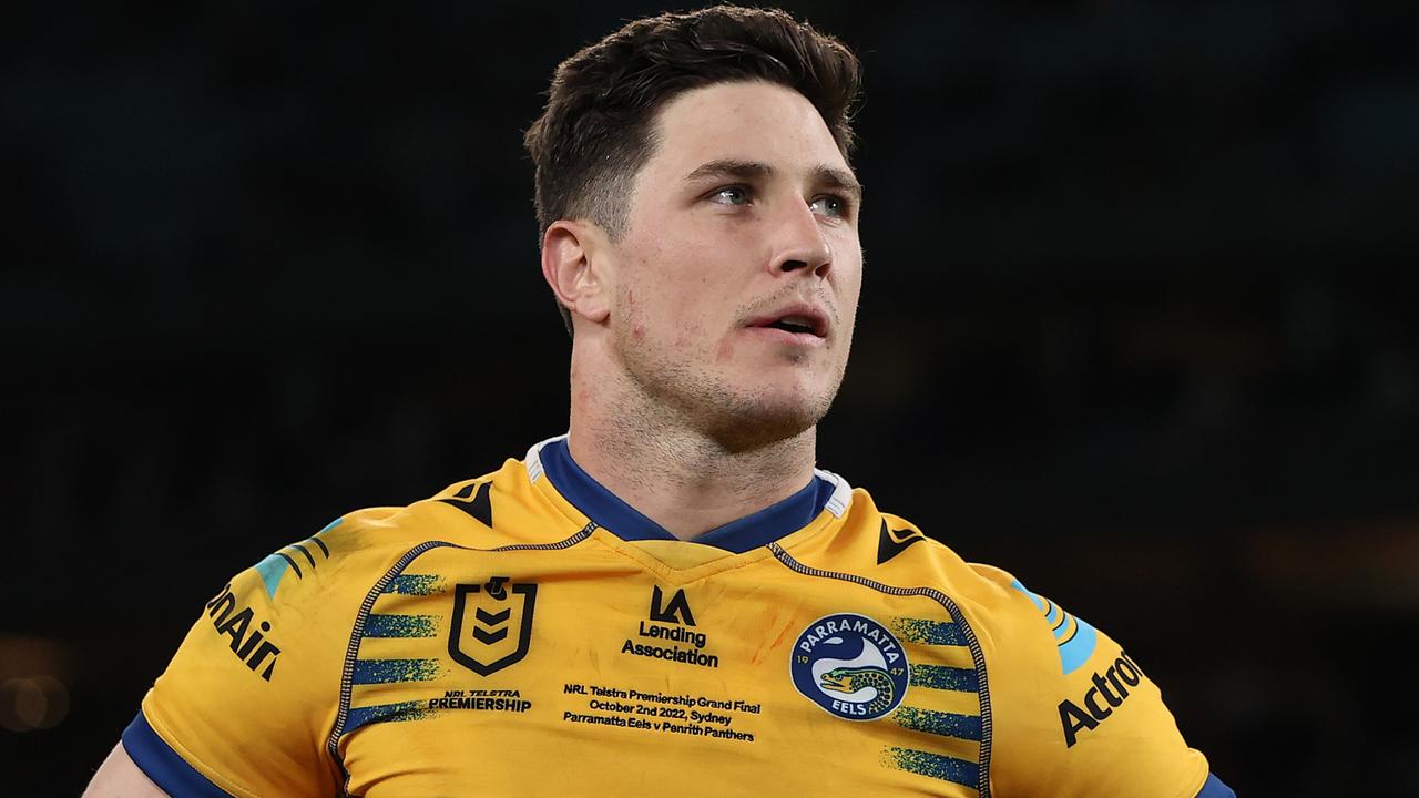 SYDNEY, AUSTRALIA - OCTOBER 02: Mitchell Moses of the Eels looks dejected after defeat during the 2022 NRL Grand Final match between the Penrith Panthers and the Parramatta Eels at Accor Stadium on October 02, 2022, in Sydney, Australia. (Photo by Mark Kolbe/Getty Images)