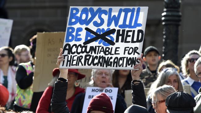 AT the weekend, thousands gathered across the nation for the national rally against gender based violence. Picture: Andrew Henshaw