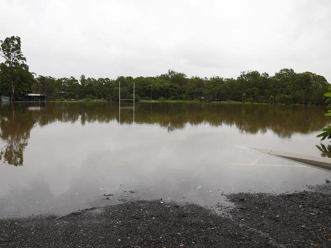 The Titans training field under water. Picture: Tertius Pickard