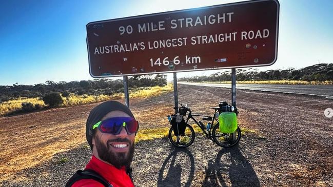 Iman Zand was on a charity bike ride from Perth to Melbourne when he was struck and killed by a car on the Dukes Highway near Keith in SA. Pictures: Instagram