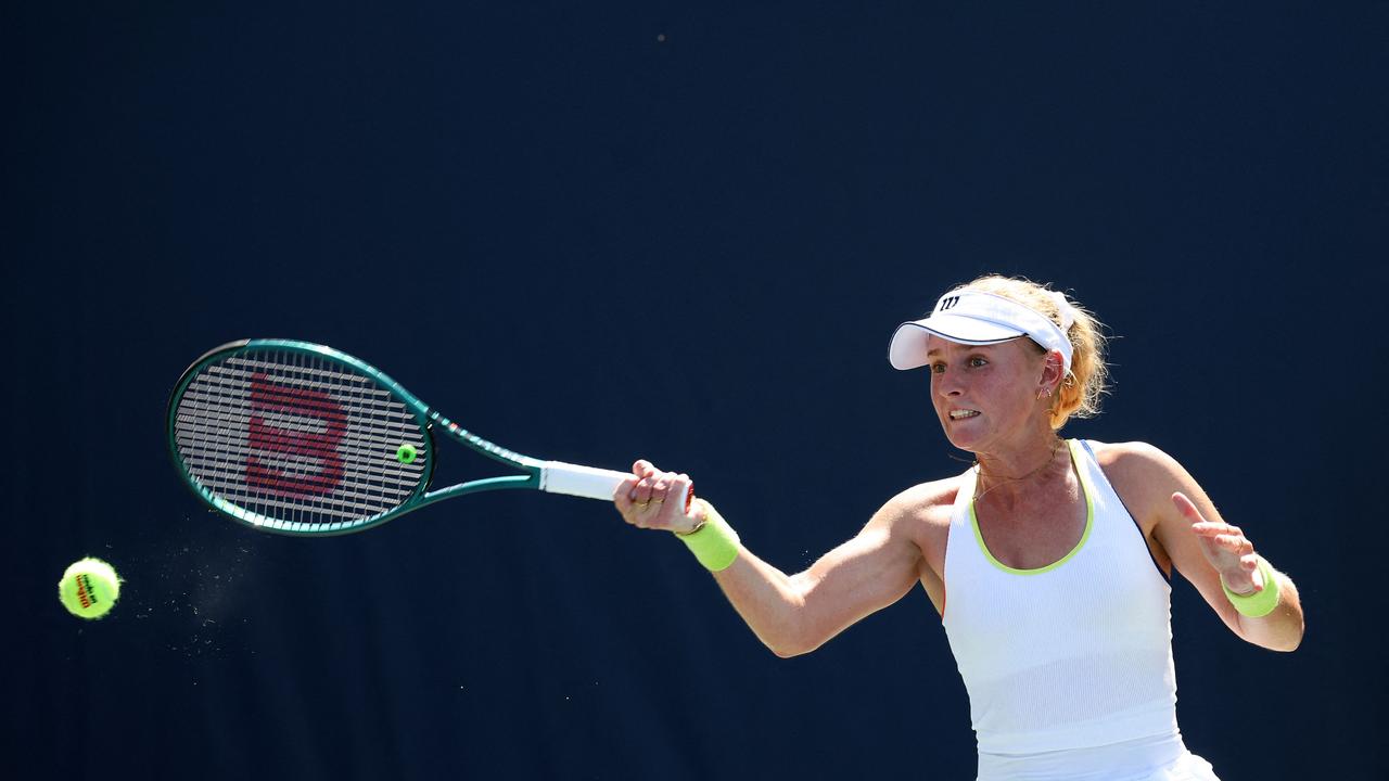 Australian 19-year-old Taylah Preston was the first player through to the second round of qualifying at Melbourne Park after beating Germany’s Mona Barthel in straight sets. Picture: Jamie Squire / Getty Images