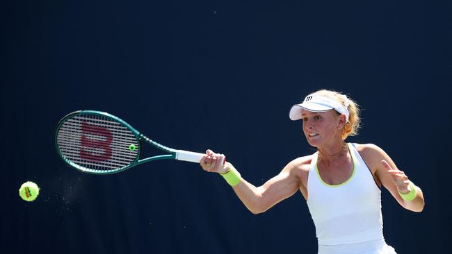 Australian 19-year-old Taylah Preston was the first player through to the second round of qualifying at Melbourne Park after beating Germany’s Mona Barthel in straight sets. Picture: Jamie Squire / Getty Images