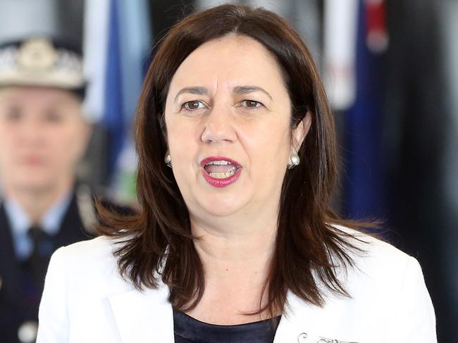 Premier Annastacia Palaszczuk thanked Queenslanders for their work stopping the coronavirus spread. Picture: NCA NewsWire / Richard Gosling