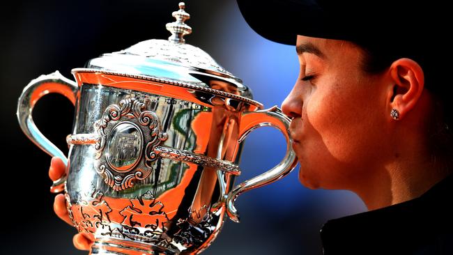 Ash Barty battled back from the brink of defeat to claim the 2019 French Open Championship. Picture: Clive Mason/Getty Images/.