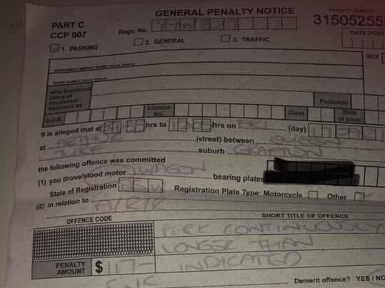 A Grafton Base Hospital enrolled nurse received this $117 parking fine.