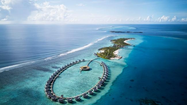 5/15
The Ritz-Carlton Maldives, Fari Islands, the Maldives
Nothing says “Maldives” like an overwater villa – especially when it comes with its own private infinity pool and personal butler. But what might surprise you at the new Ritz-Carlton is its significant Australian influence. The striking circular design is thanks to the late revered Aussie architect Kerry Hill, while the resort’s opening general manager is also Australian. 