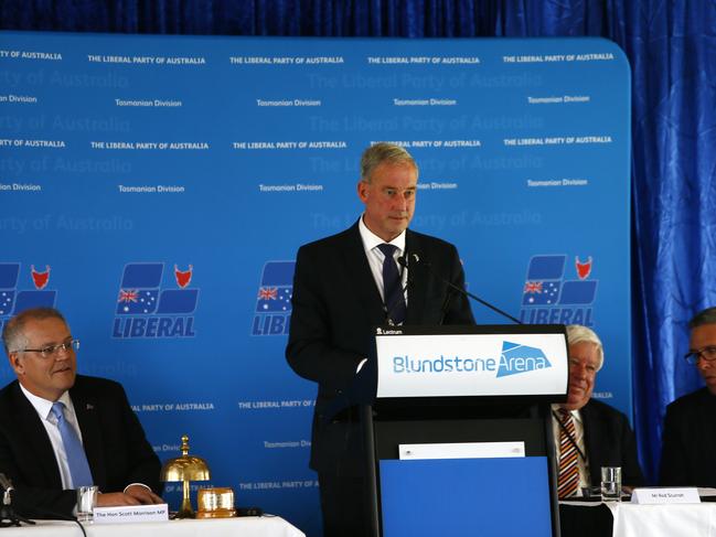 Senator Richard Colbeck addressed the party faithful at Sunday’s Liberal Party conference. Picture: MATT THOMPSON